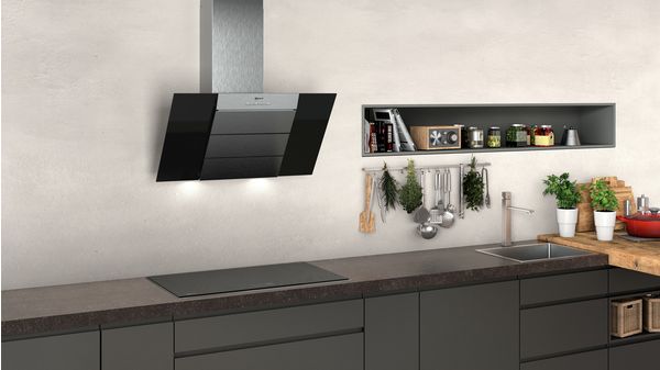 N 50 Wall-mounted cooker hood 80 cm clear glass black printed D85IBE1S0B D85IBE1S0B-4