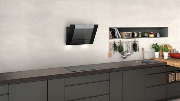 N 50 Wall-mounted cooker hood 60 cm clear glass black printed D65IBE1S0B D65IBE1S0B-5