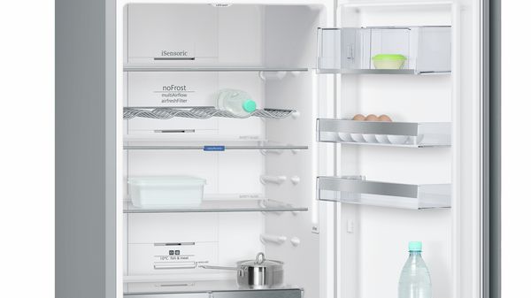 iQ500 Free-standing fridge-freezer with freezer at bottom, glass door 203 x 60 cm Black KG39NLB35 KG39NLB35-3