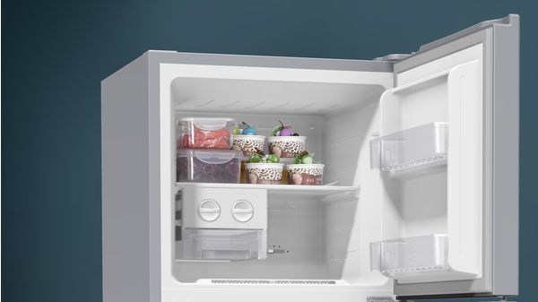 iQ300 free-standing fridge-freezer with freezer at top 145.6 x 55 cm Inox-look KD23NVL3AK KD23NVL3AK-7