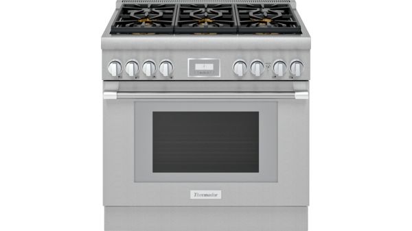 Gas Freestanding Range 36'' Pro Harmony® Standard Depth Stainless Steel PRG366WH PRG366WH-1