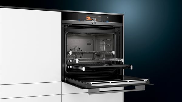 iQ700 Single oven with fullSteam HS858GXB6B black HS858GXB6B-5
