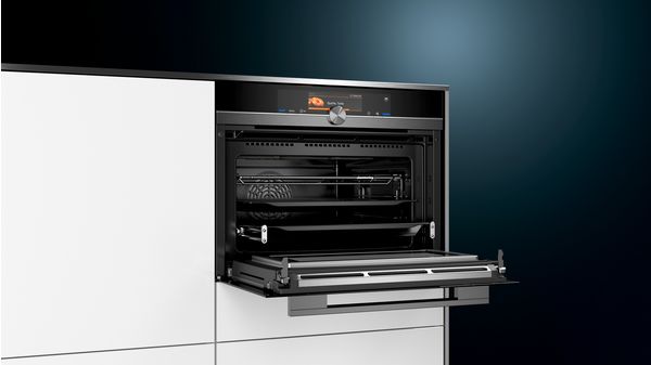 iQ700 Compacte oven met magnetron en added steam 60 x 45 cm Zwart CN878G4B6 CN878G4B6-5