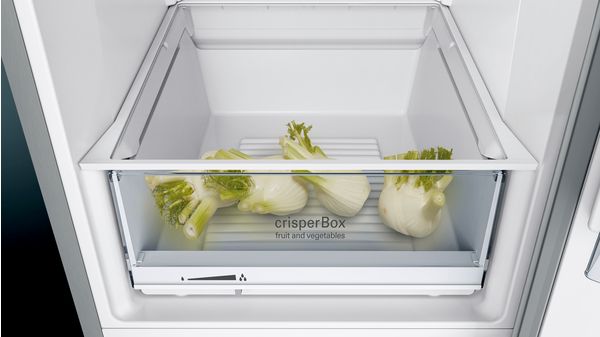 iQ300 free-standing fridge-freezer with freezer at bottom 186 x 60 cm Inox-look KG36VUL30 KG36VUL30-5