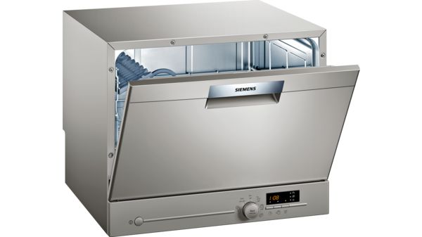iQ300 free-standing compact dishwasher 55 cm silver inox SK26E822EU SK26E822EU-1