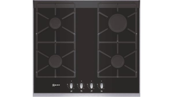 Gas hob on ceramic glass Black ceramic glass with stainless steel trim T66S66N0 T66S66N0-1