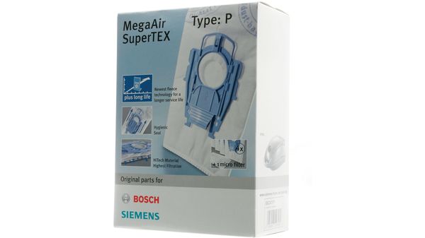 Vacuum cleaner bag Type P 4 Type P MegaAir SuperTEX vacuum cleaner bags 00468264 00468264-3
