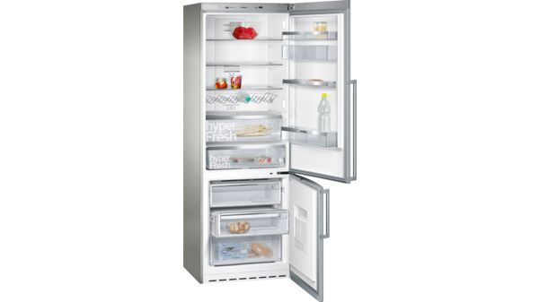 iQ500 noFrost, Kombinált hűtő / fagyasztó Nemesacél ajtók KG49NAI22 KG49NAI22-1