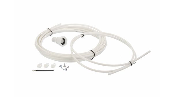 Conexión tubo-entrada Kit conexión agua 5m: incluye tubo, conexión, 4 tornillos 3 bridas y 1 pletina negra. Antirretorno=638218. 00604203 00604203-1