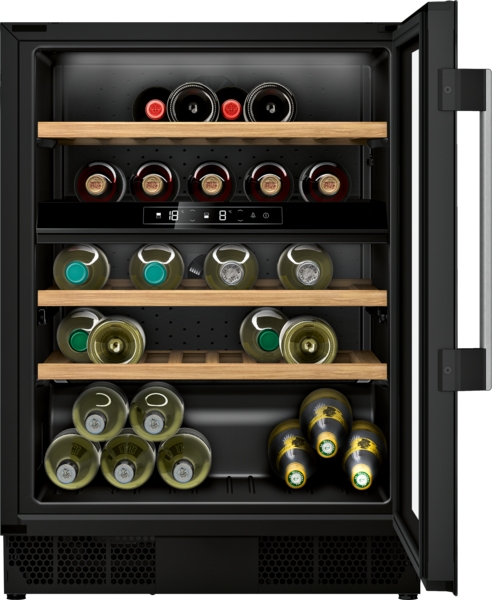 Picture of Neff KU9213HG0G Built-In Wine Cooler in Black with Glass Door