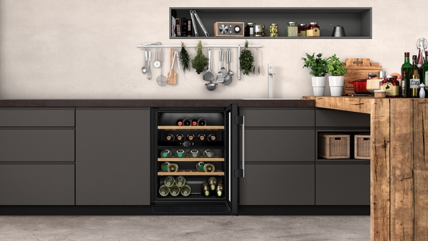 Picture of Neff KU9213HG0G Built-In Wine Cooler in Black with Glass Door