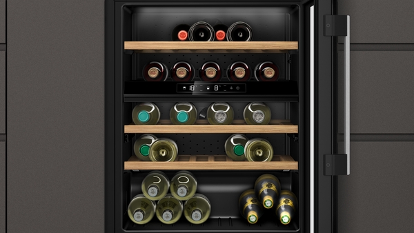 Picture of Neff KU9213HG0G Built-In Wine Cooler in Black with Glass Door