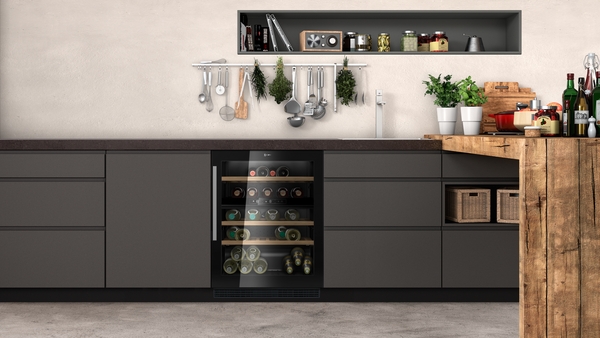 Picture of Neff KU9213HG0G Built-In Wine Cooler in Black with Glass Door