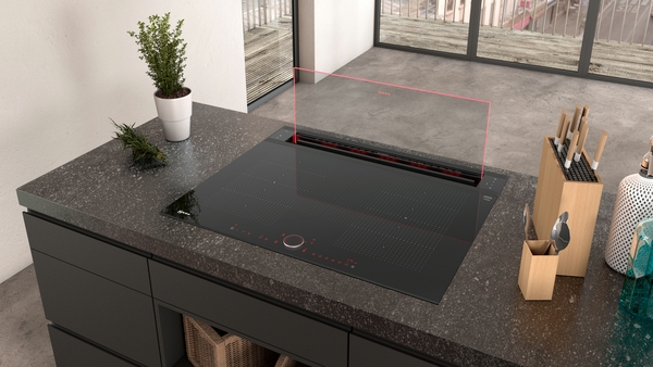 Picture of Neff I88WMM1S7B 80cm Downdraft Hood in Clear Glass and Black
