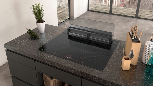 Picture of Neff I88WMM1S7B 80cm Downdraft Hood in Clear Glass and Black