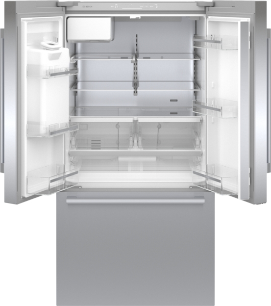 Model: B36FD50SNS | Bosch 500 Series, French Door Bottom Mount Refrigerator, 36'', Stainless steel (with anti-fingerprint)