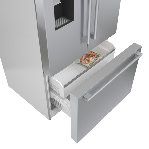 Model: B36CD50SNS | Bosch 500 Series, French Door Bottom Mount Refrigerator, 36'', Stainless steel (with anti-fingerprint)