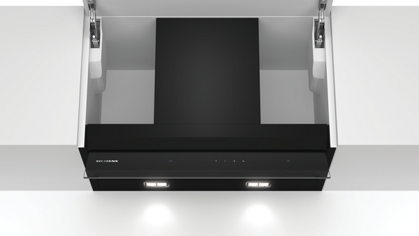 Picture of Siemens LJ67BAM60B 60cm iQ500 Integrated Design Hood in Clear Glass and Black