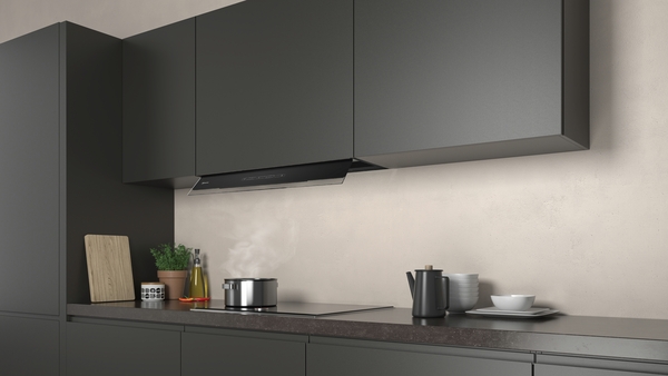 Picture of Neff D95XAM2S0B 90cm Integrated Design Cooker Hood in Clear Glass and Black