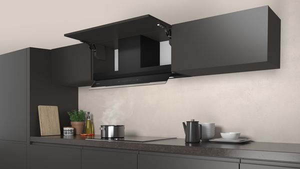 Picture of Neff D95XAM2S0B 90cm Integrated Design Cooker Hood in Clear Glass and Black