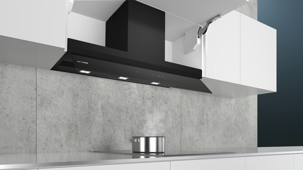 Picture of Siemens LJ97BAM60B 90cm iQ500 Integrated Design Hood in Clear Glass and Black