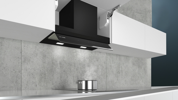 Picture of Siemens LJ67BAM60B 60cm iQ500 Integrated Design Hood in Clear Glass and Black