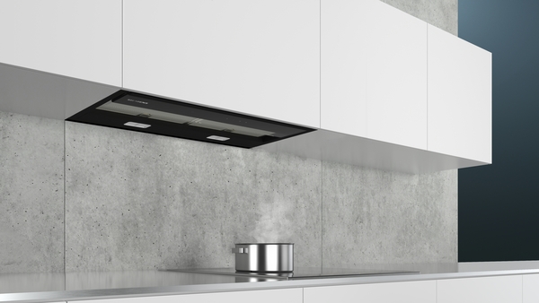 Picture of Siemens LJ67BAM60B 60cm iQ500 Integrated Design Hood in Clear Glass and Black