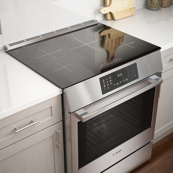 Model: HII8057U | Bosch 800 Series, Induction Slide-in Range, 30'', Stainless Steel