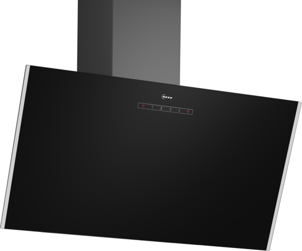 Picture of Neff D83IDK1S0B 80cm Wall-Mounted Cooker Hood in Black and Clear Glass
