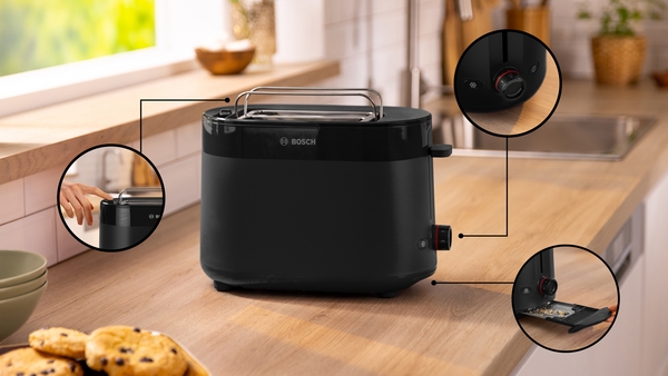 Picture of Bosch TAT2M123GB, Compact toaster Black