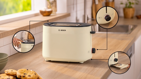 Picture of Bosch TAT2M127GB, Compact toaster Cream