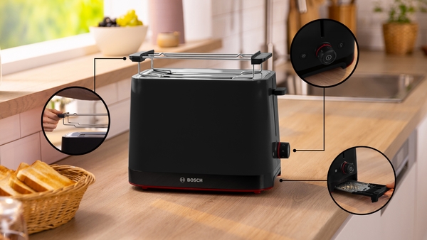 Picture of Bosch TAT3M123GB, Compact toaster Black