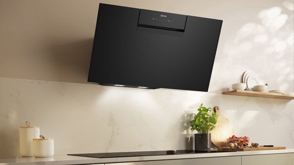 Picture of Neff D85IFN1S0B 80cm Wall-Mounted Cooker Hood in Clear Glass and Black