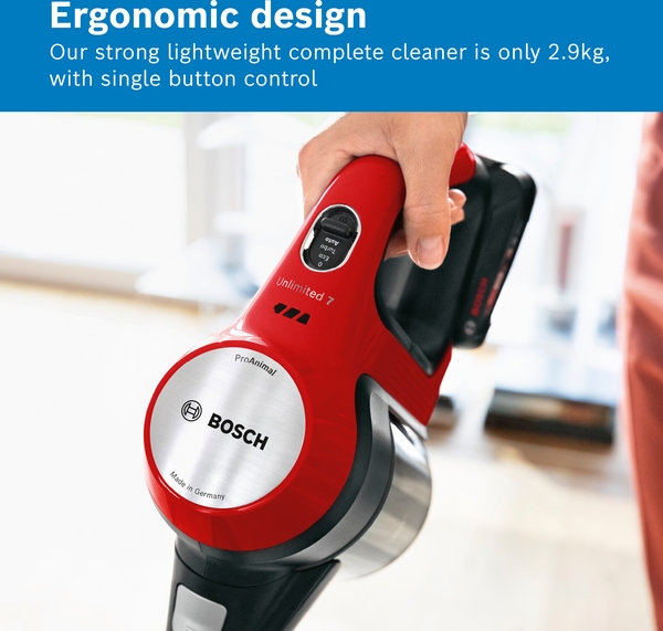 Picture of Bosch BCS71PETGB, Rechargeable vacuum cleaner Tornado red - Discontinued