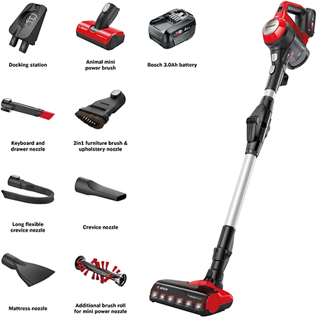Picture of Bosch BCS71PETGB, Rechargeable vacuum cleaner Tornado red - Discontinued