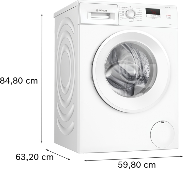 Picture of Bosch WGE03408GB, Washing machine, front loader White