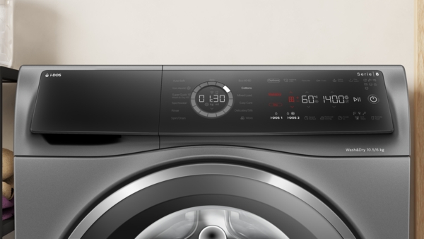 Picture of Bosch WNC254ARGB Series 8 10.5kg Wash 6kg Dry 1400 Spin Washer Dryer in Cast Iron Grey