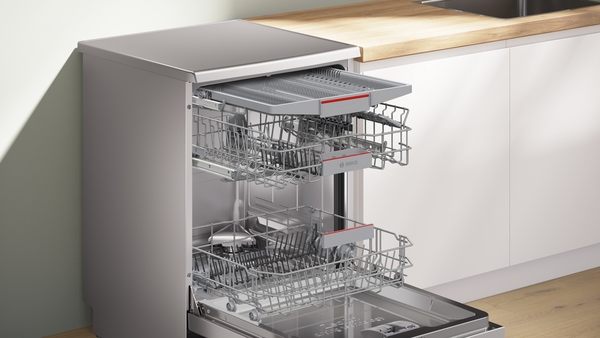 Picture of Bosch SMS6ZCI10G Full Size Freestanding Dishwasher in Silver Inox