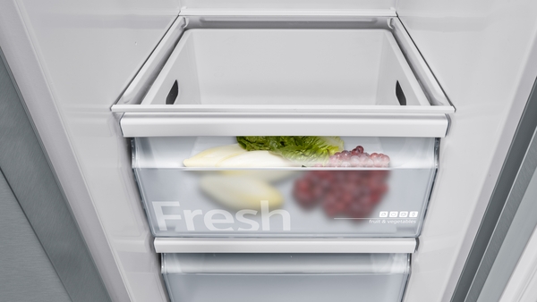 Picture of Siemens KA93GAIDP iQ500 American Style Side by Side Freestanding Fridge Freezer in Brushed Steel Anti-fingerprint
