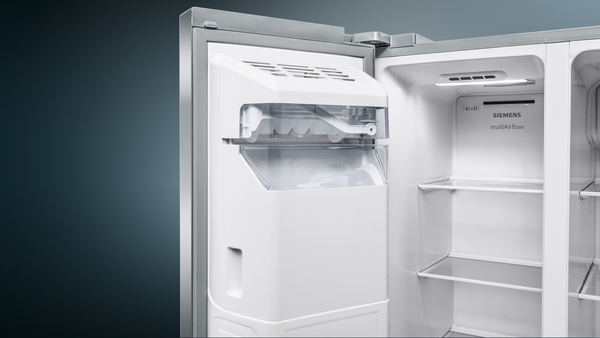 Picture of Siemens KA93GAIDP iQ500 American Style Side by Side Freestanding Fridge Freezer in Brushed Steel Anti-fingerprint