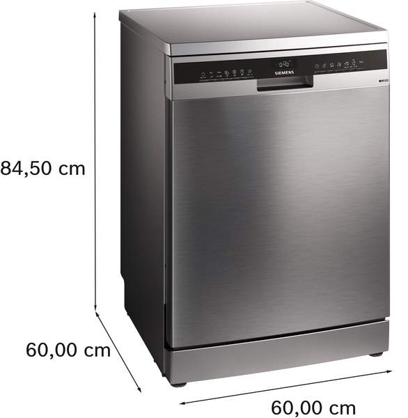 Picture of Siemens SN23EI03ME Full Size Freestanding Dishwasher in Brushed Steel with Anti-Fingerprint