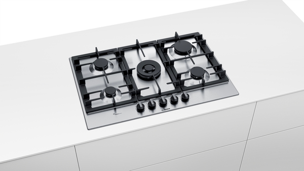 Picture of Bosch PCQ7A5B90 Gas Hob In Stainless Steel