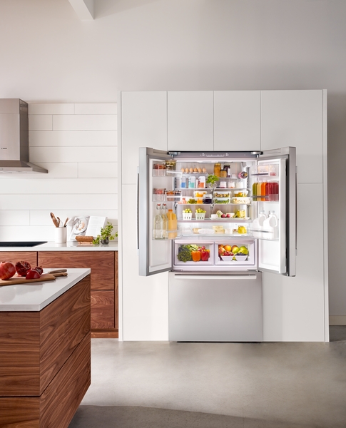 Model: B36CT80SNS | Bosch 800 Series, French Door Bottom Mount Refrigerator, 36'', Stainless steel (with anti-fingerprint)