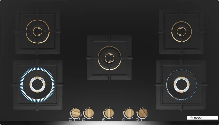 Bosch Bosch PNV9B6G20I Series 6 Gas Hob 90 cm - Premium 5 Burner Tempered Glass Black - PNV9B6G20I - Gas Hob
