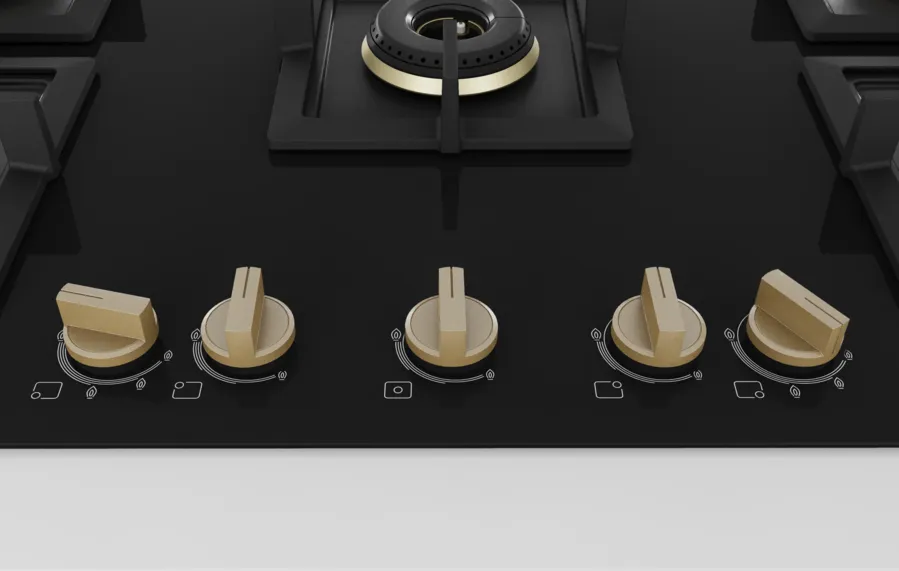 Bosch PNV9B6G20I Series 6 Gas Hob 90 cm - Premium 5 Burner Tempered Glass Black - View 3