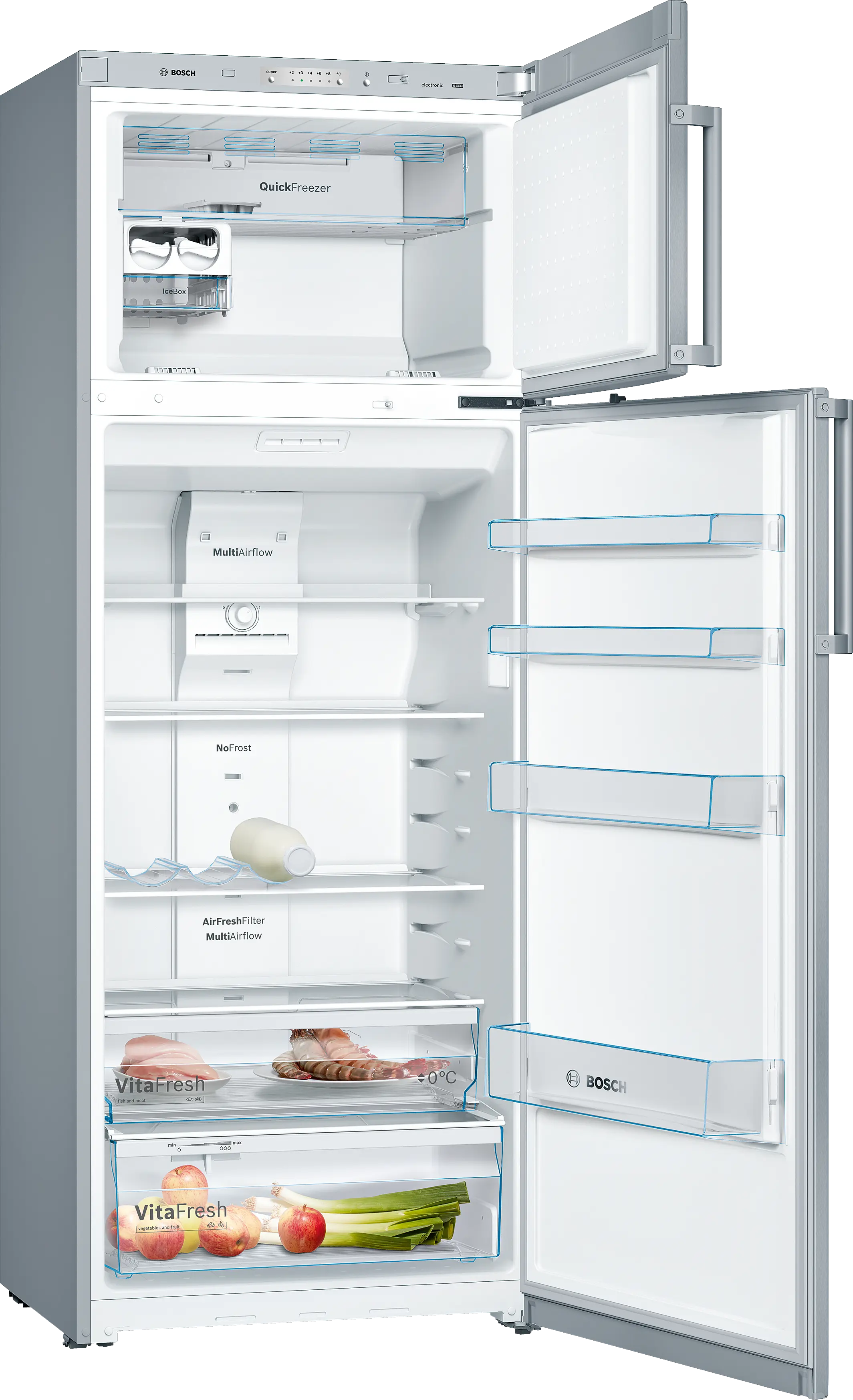 KDN46VI20N free-standing fridge-freezer with freezer at top