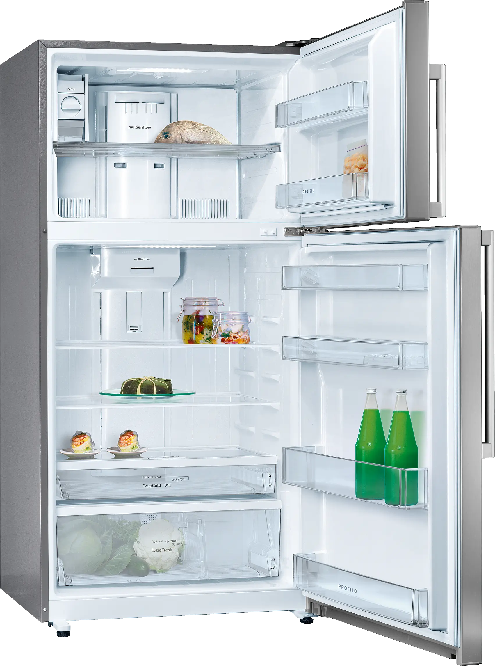 BD2074L2AN free-standing fridge-freezer with freezer at top