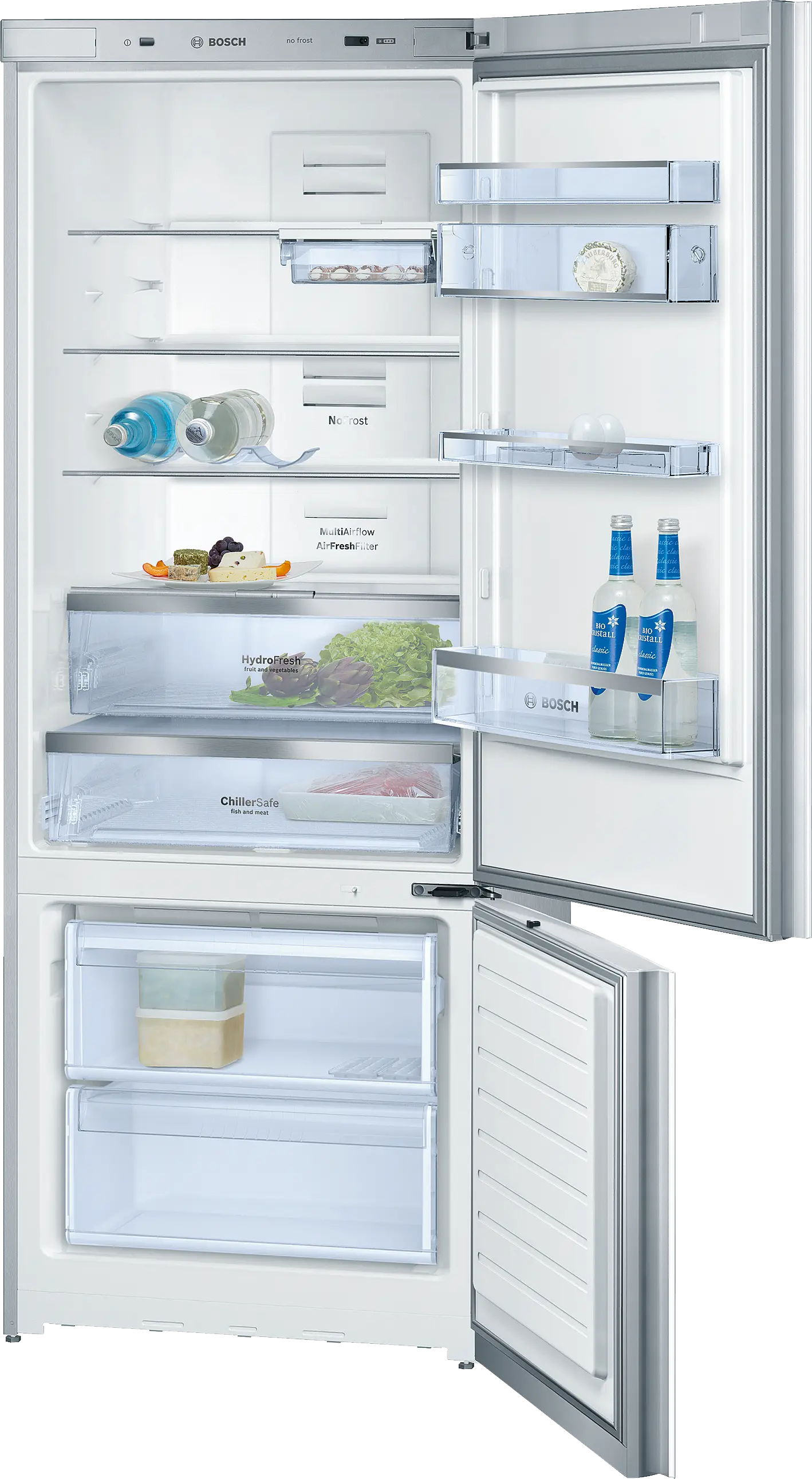 KGN57SW34N free-standing fridge-freezer with freezer at bottom