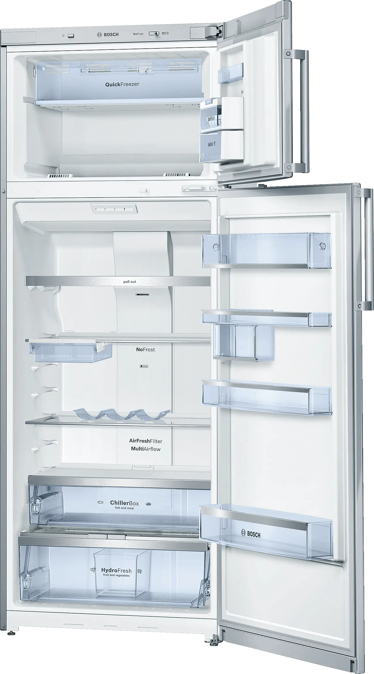 KDN46AI32N free-standing fridge-freezer with freezer at top