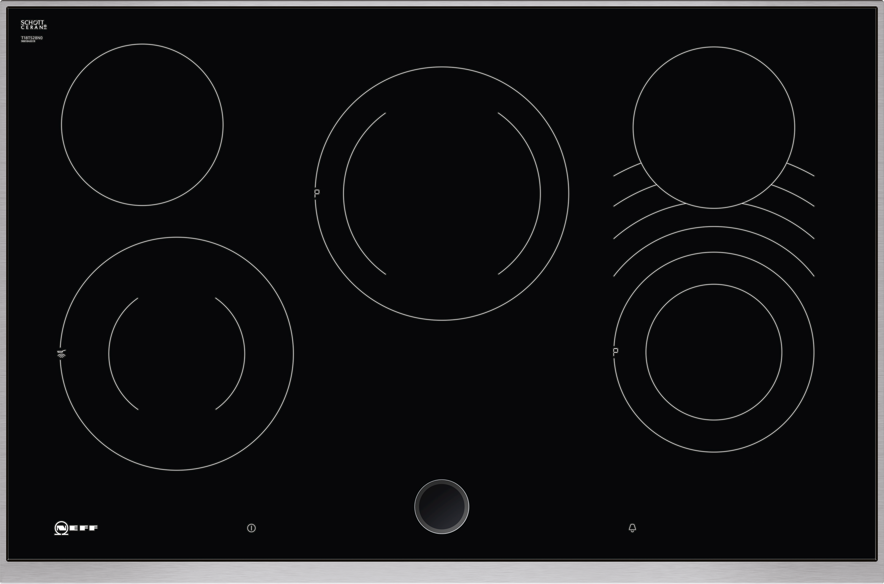 NEFF T16SDF9L0 - Piano cottura elettrico N70, piano cottura autosufficiente in vetroceramica, larghezza 60 cm, controllo touch, livello di potenza, zona arrosto, colore: Nero